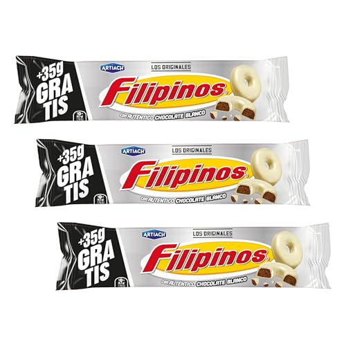 Artiach Filipinos Chocolate Blanco, 93+35g (Paquete de 3)
