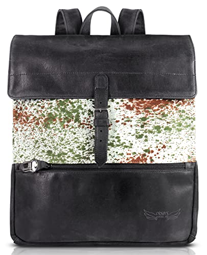 ORNA'S LEATHER ART | Mochila feminina de couro Swan para uso diário, Codorna da montanha - estampada, Medium, Contemporâneo