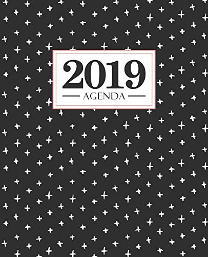 Agenda 2019: 19x23cm : Agenda 2019 semainier : motif noir et blanc avec du rouge 5821 Agenda 2019: 19x23cm : Agenda 2019 semainier : motif noir et blanc avec du rouge 5821