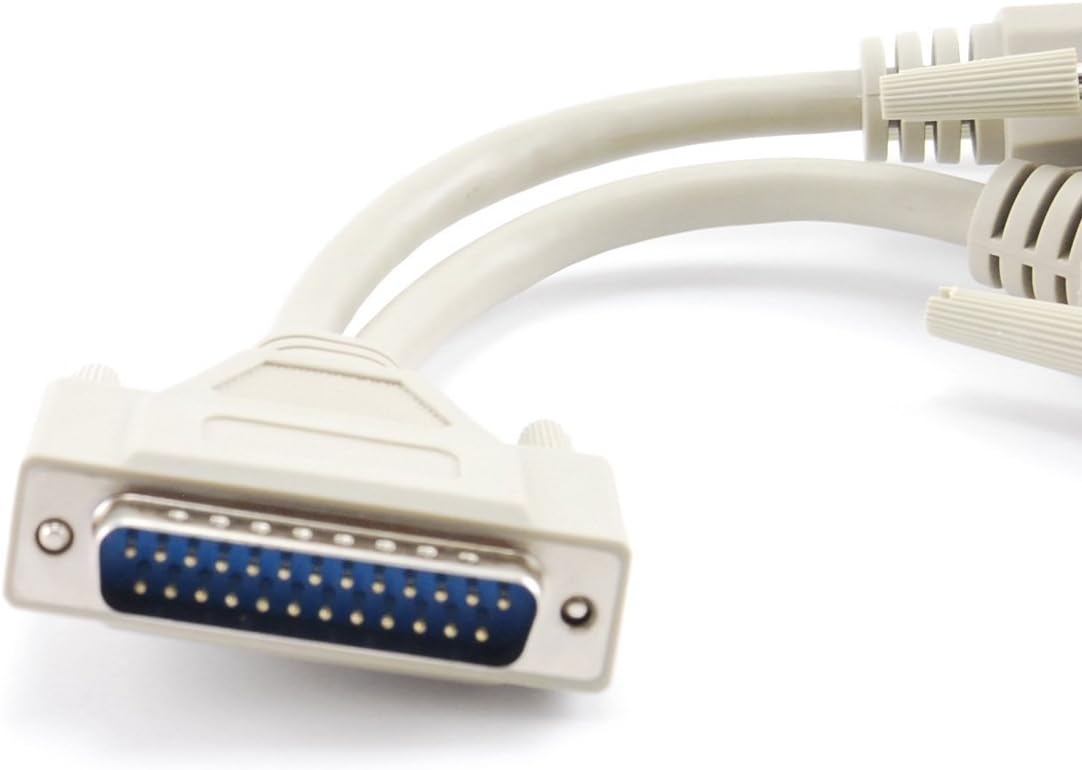 CablesOnline 8 inch DB25 Parallel Male/Dual Female Y-Splitter Printer Cable (YS-005)