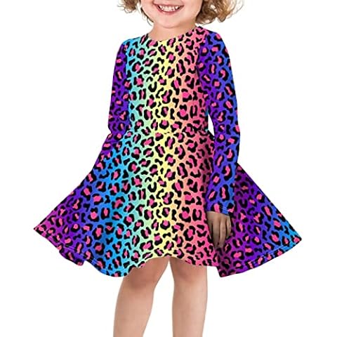 Showudesigns Rainbow Leopard Long Sleeve Dress Cover