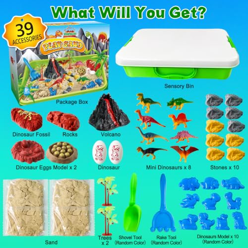 Image of Sensory Bin Dinosaurs Kit with Sensory Sand