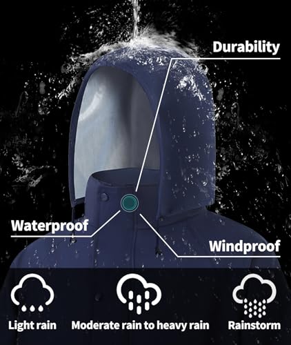 RainRider Rain Suits for Men Women Waterproof Reflective Rain Coat and Bib Pants for Safety Heavy Duty Rain Gear Fishing2