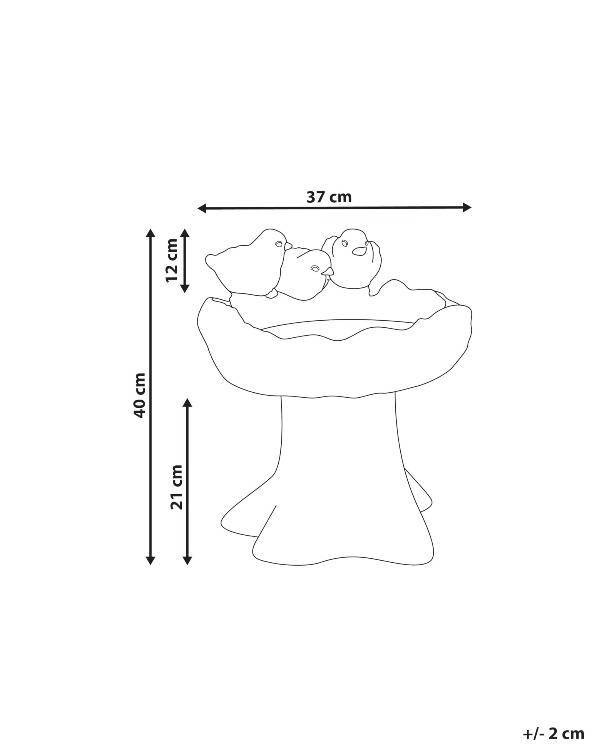 Beliani Bebedero para pájaros de jardín para exterior pileta mgo decorativo gris Jezza