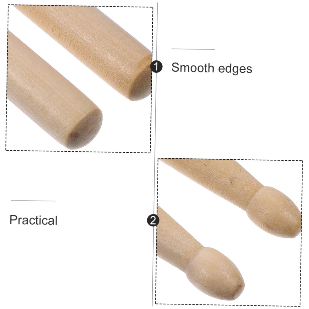 Holz Drumsticks 5a, 12 Paar, Klassische Stäbe für Musiker | Beige Ausführung, Angenehmer Griff mit Präziser Verarbeitung, Geeignet für Bandproben und Unterricht