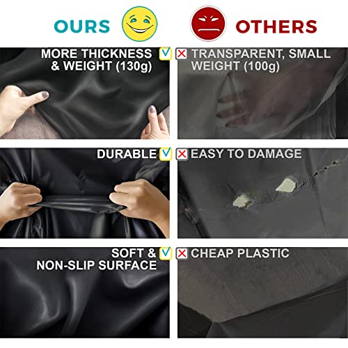 14 Pack 108" X 54" Black Premium Disposable Plastic Tablecloth For 8Ft Long Rectangle Tables, Waterproof Covers For Indoor Or Outdoor Events & Parties #TOP4