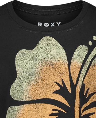 Image of Roxy Girls' Short Sleeve Oversized Fit Logo Tee, Crew Neck Graphic T-Shirt, Soft & Comfortable