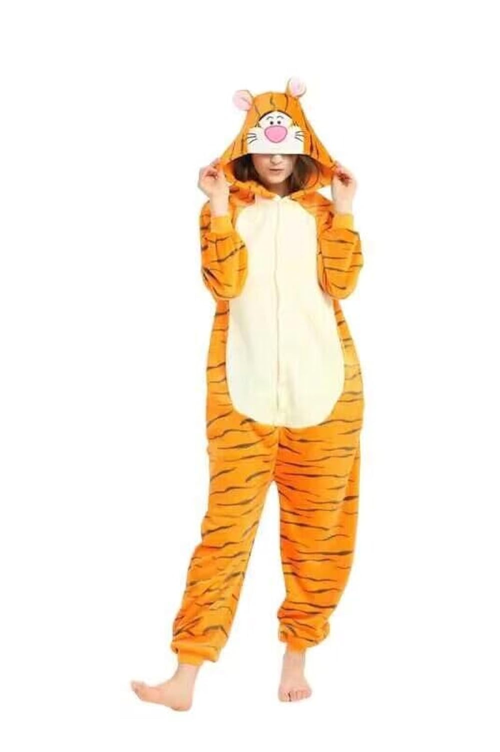 Joystart Adult Onesie Animal Pajamas Unisex Carnival Halloween Cosplay Costume Sleepwear (Medium, Tigger)