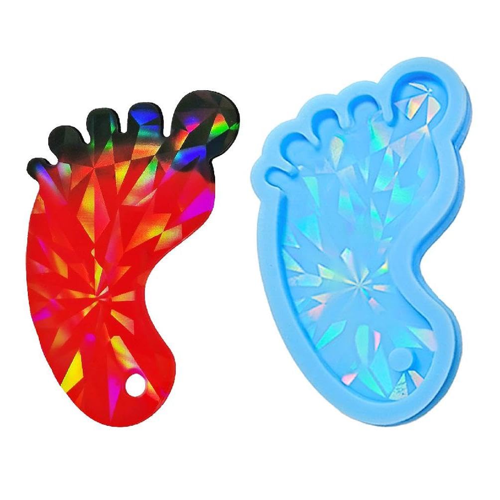 Small Foot Ornament Silicone Mold Woman Keychain Decorative Pendant Resin Casting Mould Jewelry Molds for DIY Crafts Keyring Mold Handmade Key Chain Ornament Resin Casting Mould