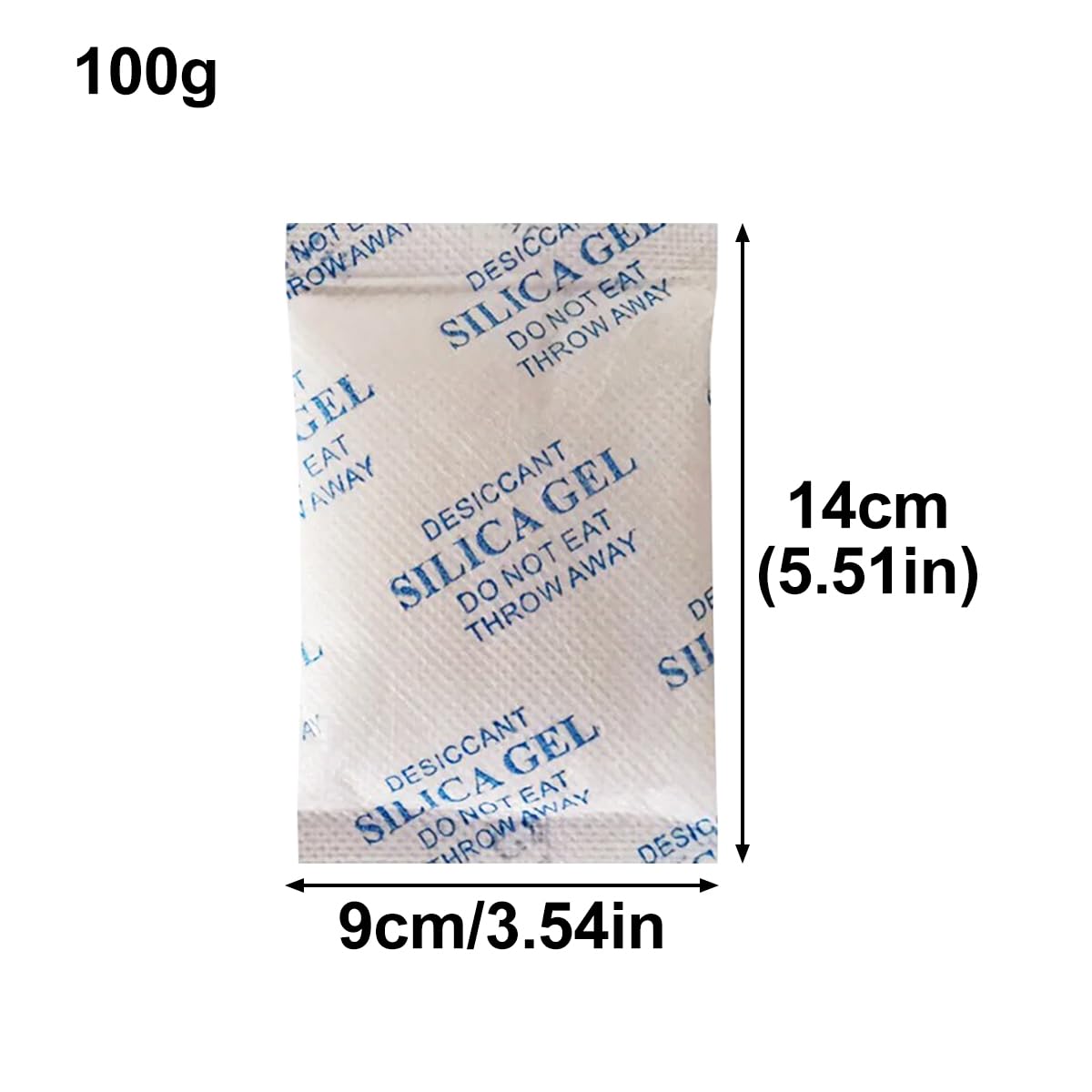 homeemoh Silica Gel Desiccant Packets 100 Gram(1 Pack) Moisture Absorber Dehumidifiers Food Safe Moisture Absorber Bags for Storage