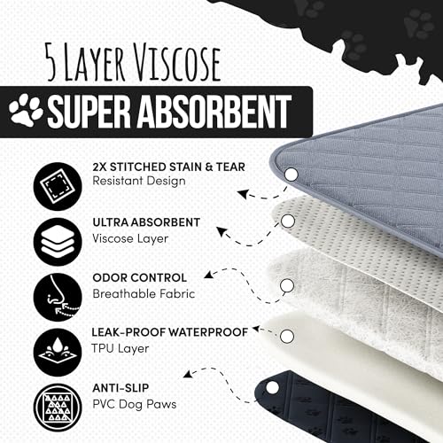 Image of Bulldogology Premium Washable Pee Pads for Dogs, Reusable Puppy Pads, Waterproof Dog Mat, Dog Training Pads (30x36) 2-Pack