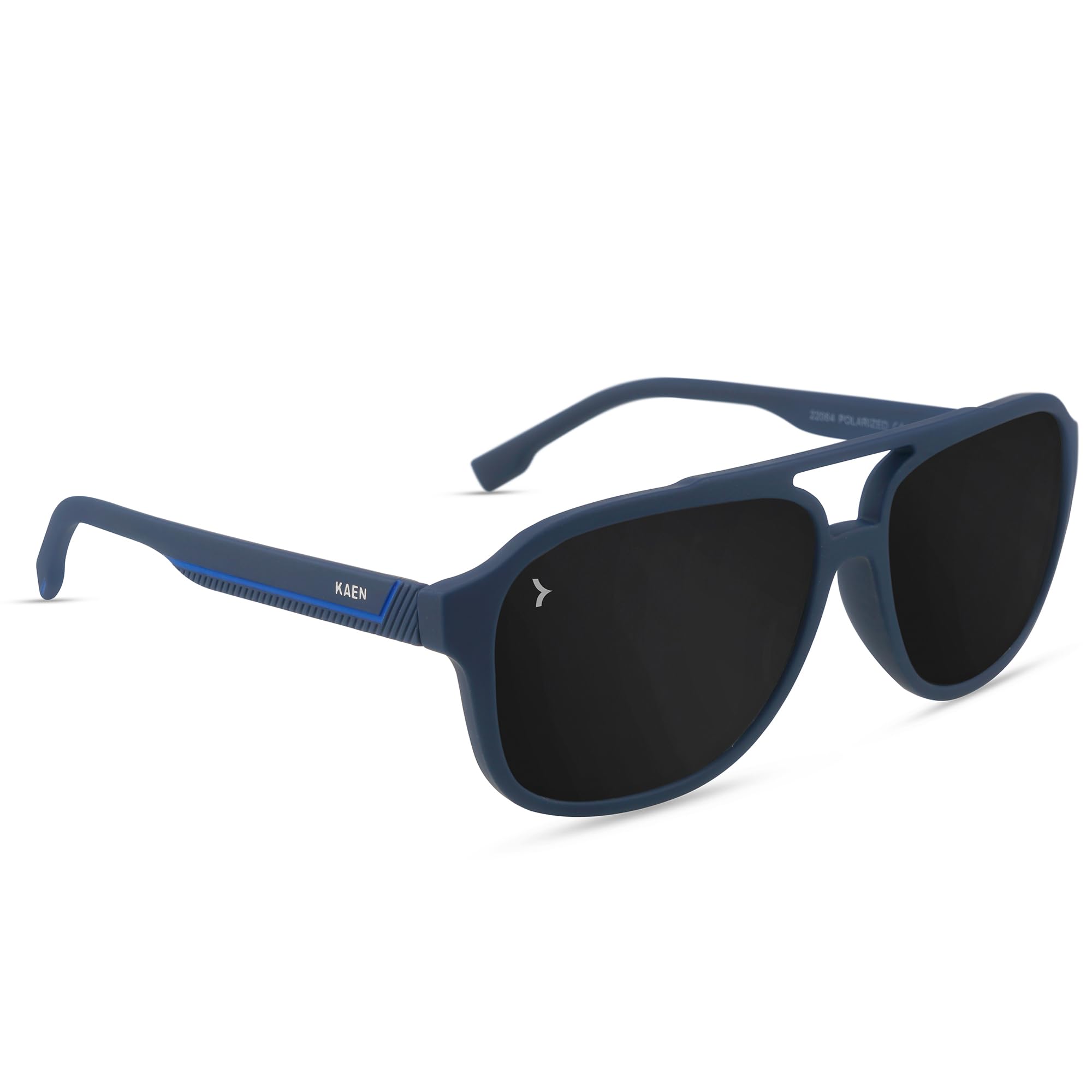 eyewearlabs KAEN | Polarized Full Rim Rectangular Branded Stylish Sunglasses For Men & Women | 100% UV Protection Shades | Cricket Sports Cycling Driving | Black Lens | Medium | KLAY BLUE-picture-22