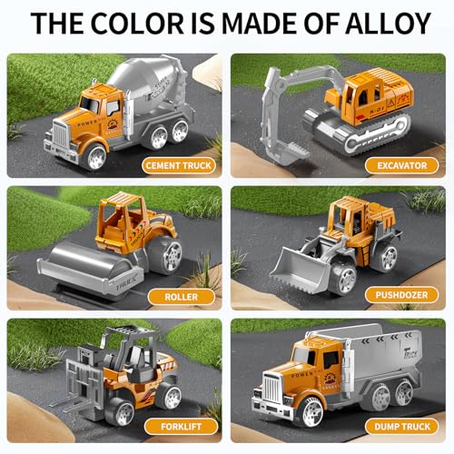 Toddler Boys Construction Truck Vehicle Toy Set with Play Mat and Die-Cast Toy Car, Transport Carrier Truck for Kids 3-5, Birthday Gifts Toys for 3-8 Year Old Boys - Image 6