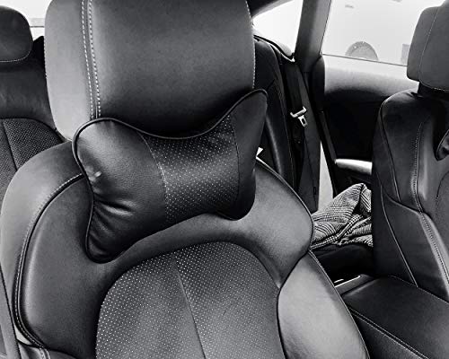 ds-distinctive-style-Car-Neck-Pillow-2-Pieces-PU-Leather-Travel-Pillow-for-Head-Rest-Neck-Support-for-Car-Seat-Black