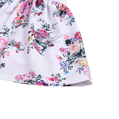 BAOBAOLAI Vestido infantil para meninas com costas abertas, estampa floral, saia de princesa de verã