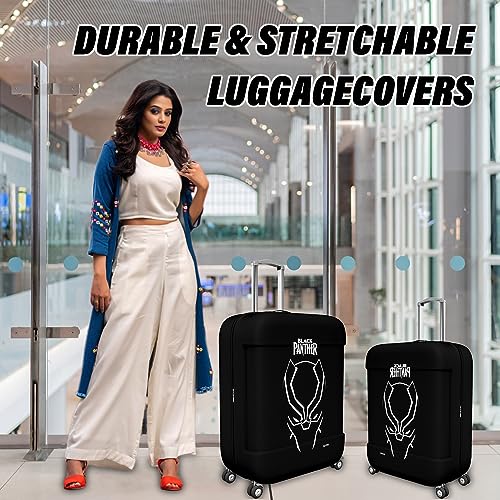 Heart-Home-Marvel-Black-Panther-Luggage-Cover-Polyester-Travel-Suitcase-Cover-Washable-Stretchable-Suitcase-Protector-18-22-Inch-Small-Black