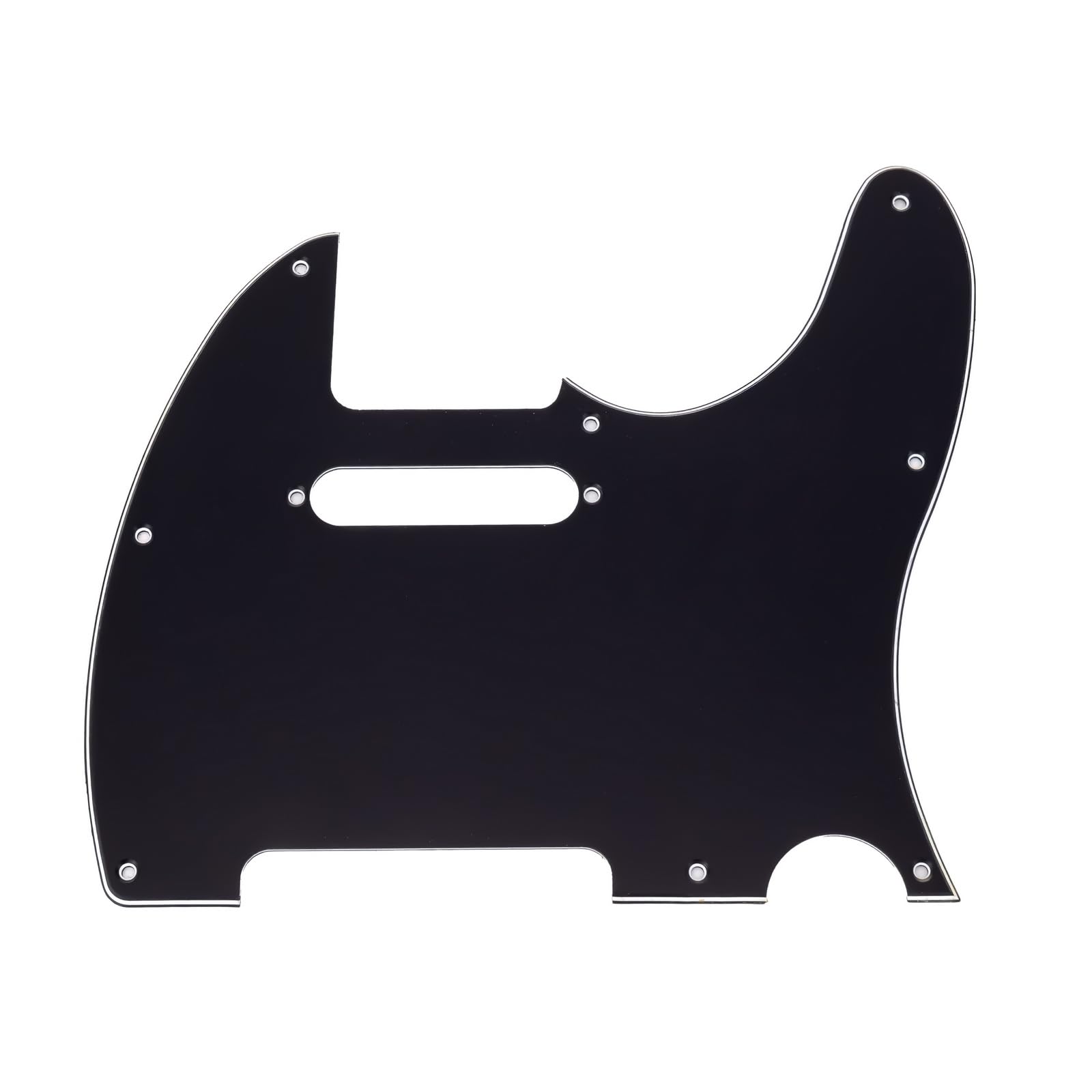 8 Hole Electric Guitar Pickguard Telecaster Scratch Plate for TL Electric Guitar Part, 3 Ply Black