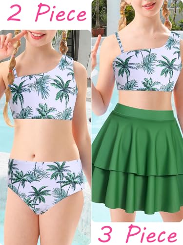 Image of RAISEVERN Girls Swimsuit 3 Piece Bathing Suits Cute Swimwear for 5-12 Years
