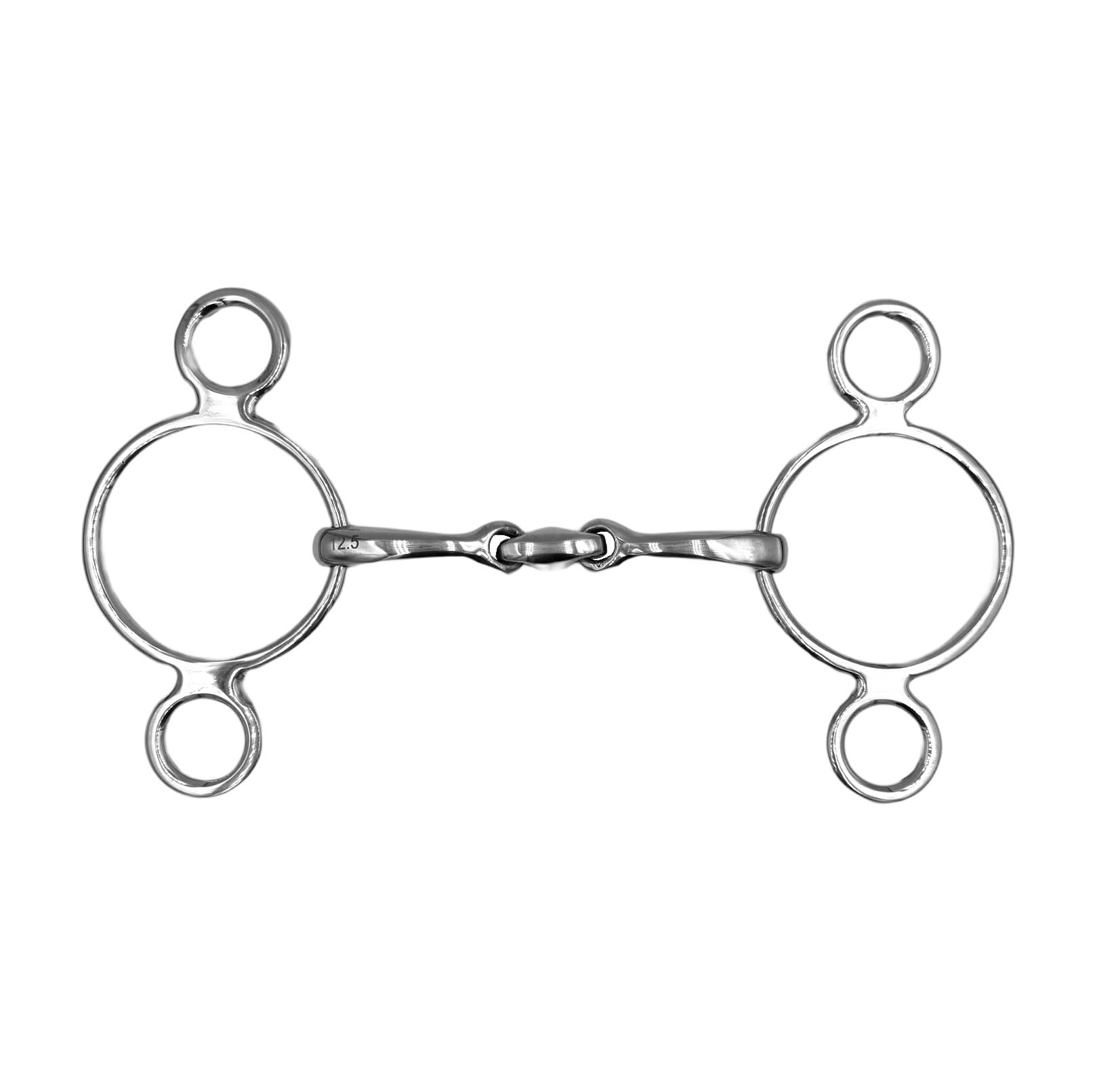 Equine Smile ES0125 ErgoBit 3-Ring Snaffle Bit Double Broken Anatomically Shaped Mouth Friendly Stainless Steel Bit Thickness 14 mm (12.5 cm) - Image 2