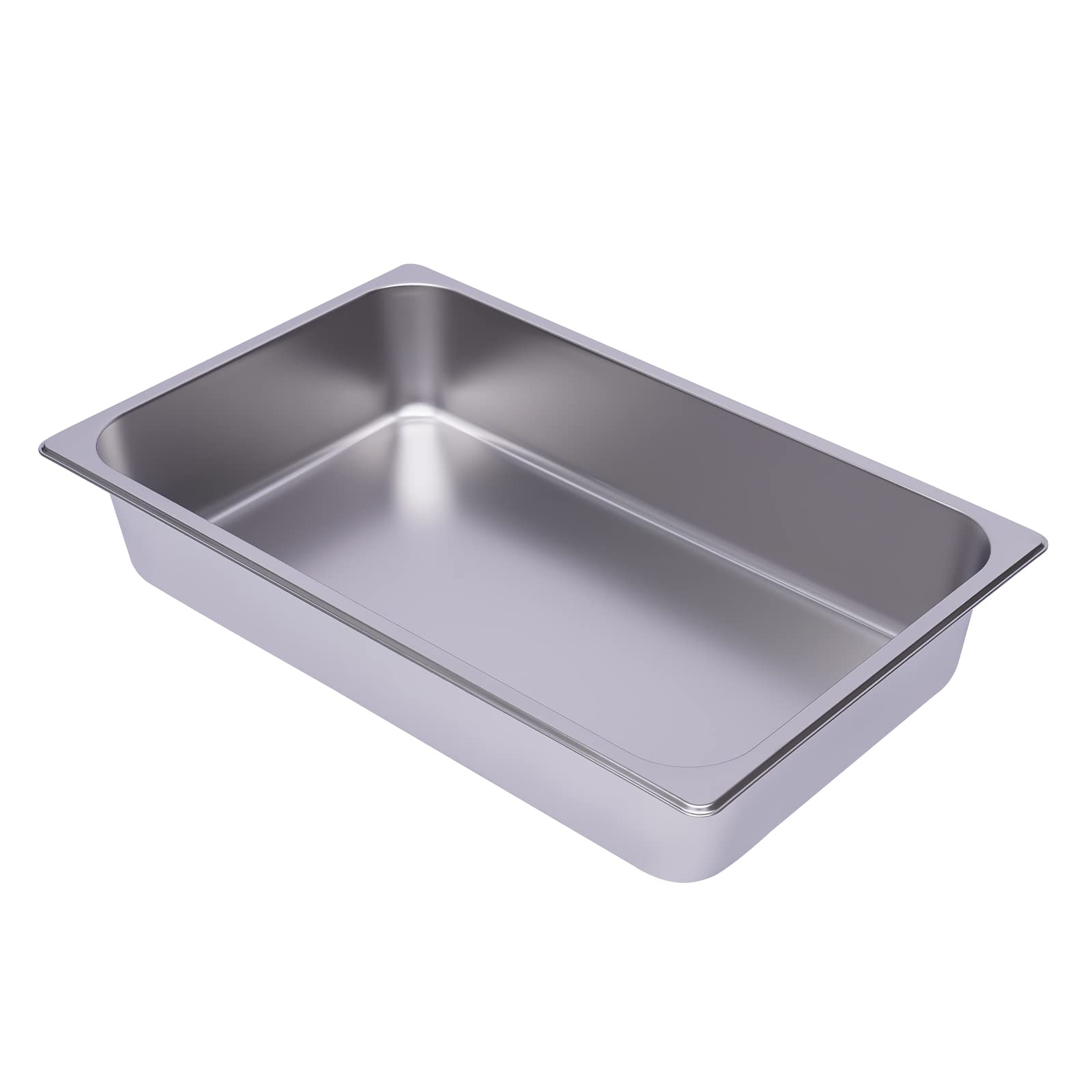 OUKANING VonVVer 1/1 1/2 recipientes de acero inoxidable para gastronomía, 6 unidades, recipientes comerciales apilables para hotel, 0,7 mm, para alimentos, tartas (1/1, 53 x 33 x 10 cm)