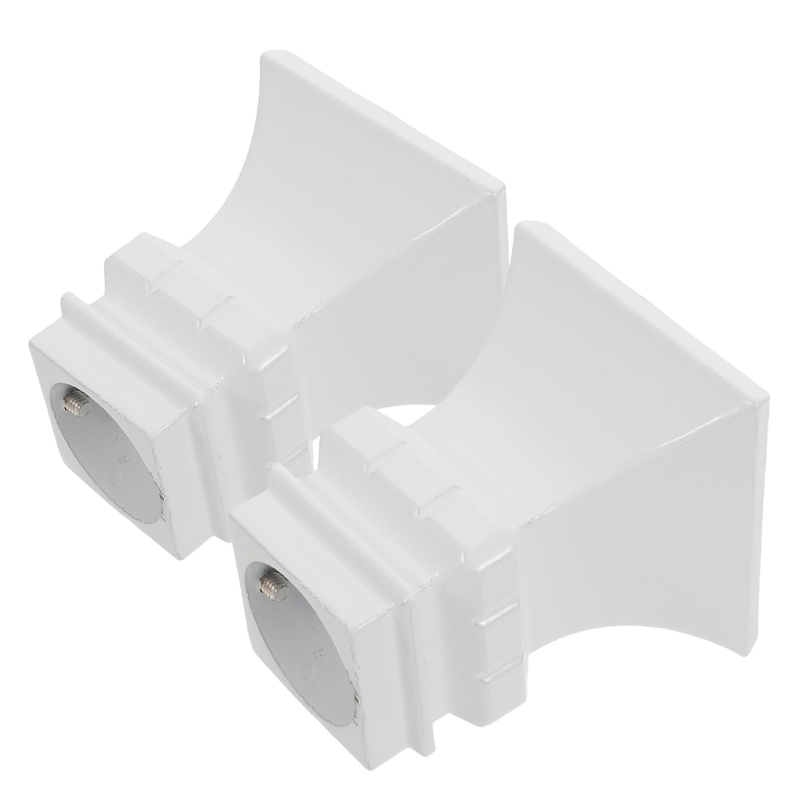 Baluue Terminali Quadrati per Aste per Tende in Metallo Bianco Set 2 Pezzi estremità Decorate Spessore Rinforzato Accessori per Aste di Ricambio Adatti a Tende Pesanti per Ambienti