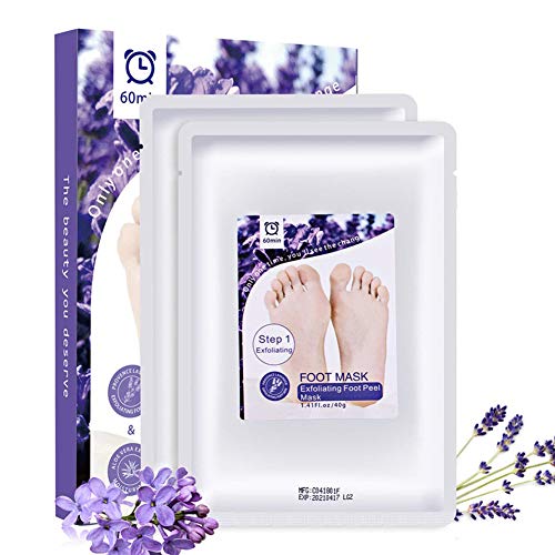 2 Pack Foot Peel Mask for Baby Soft Smooth Skin - 1 Peeling & 1 Moisturizing Treatment Set, Repairs & Nourish Dry Rough Cracked Heels, Prevent from Calluses & Dead Skin for Women