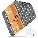 LICHTENHEIM Duschmatte rutschfest 53x53 cm - INKL 2 Haken - Badewannenmatte Rauten Design - Antirutschmatte Badewanne BPA frei - Badematte schimmelresistent & waschbar (Anthrazit)