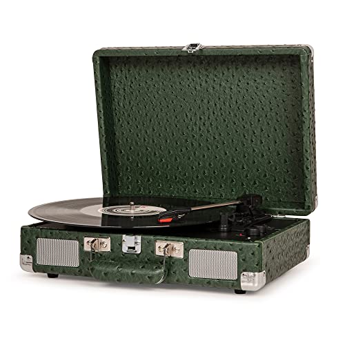 Crosley Cruiser Deluxe Portable Turntable (Green Ostrich) - Les Beatles, Paul McCartney, John Lennon, RIngo Starr, George Harrison Crosley Cruiser Deluxe Portable Turntable (Green Ostrich)