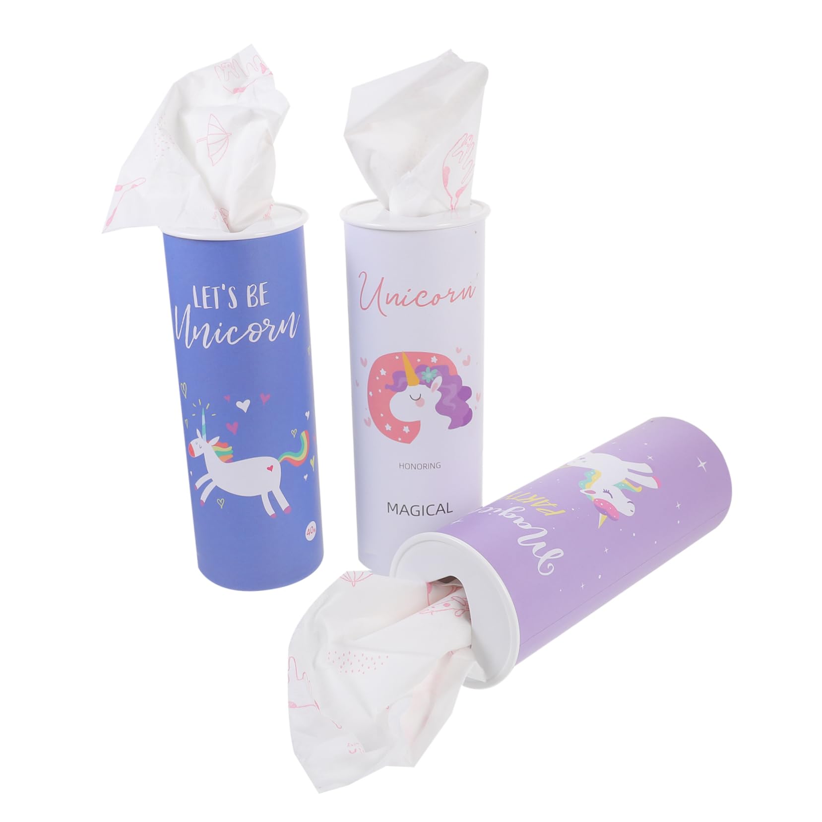 PACKOVE 3 series Servilletas De Papel Con Estampado De Dibujos Animados De Unicornio Pañuelos De Papel De Unicornio Servilletas Decorativas Para Fiestas 3 piezas*3