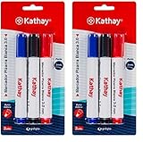 Kathay 86211399. Pack de 3 Rotuladores Para Pizarra Blanca, Punta Cónica 3mm (Paquete de 2)
