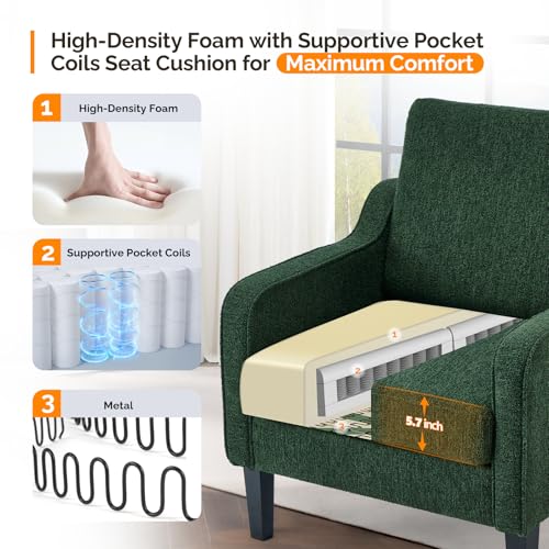 Image of VINGLI Accent Chairs Set of 2, Modern Traditional Armchair for Living Room