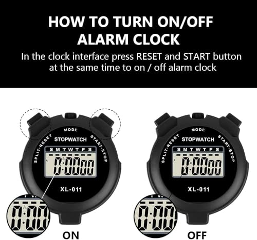 Generic Digital Sports Stopwatch Timer, Multi-Function Large Display With Countdown Timer, Shockproof, Black - Image 6