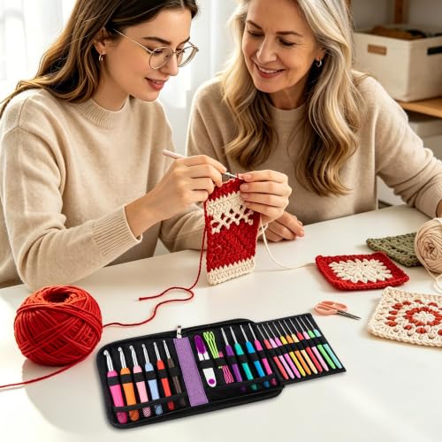 Image of Yarniss 20 Sizes Ergonomic Crochet Hooks Set for Beginner 0.5mm-10mm