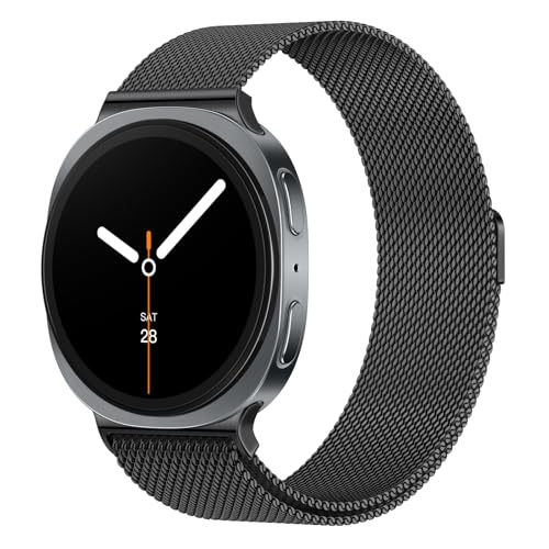 Raradev Milanaise Magnetisch Edelstahl Band Kompatibel für Samsung Galaxy Watch 8 Armband 40mm/44mm/Galaxy Watch 8 Classic 46mmAnti-Haken Mesh+Komfort Metall Loop Design Damen Herren