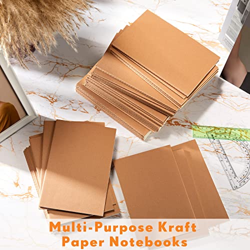 Image of Mimorou 100 Pcs A5 Journals Notebooks Bulk,Brown,Unlined