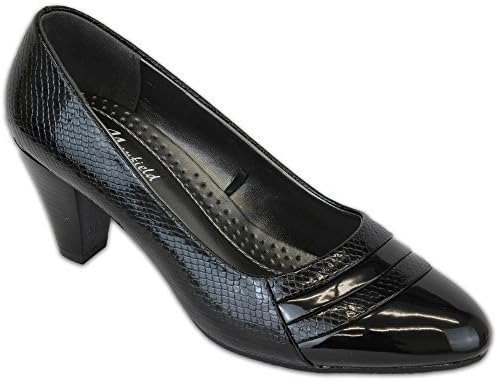 Manfield Womens Mid Heel Court Shoes FLS91BP2 & FLS311BB2