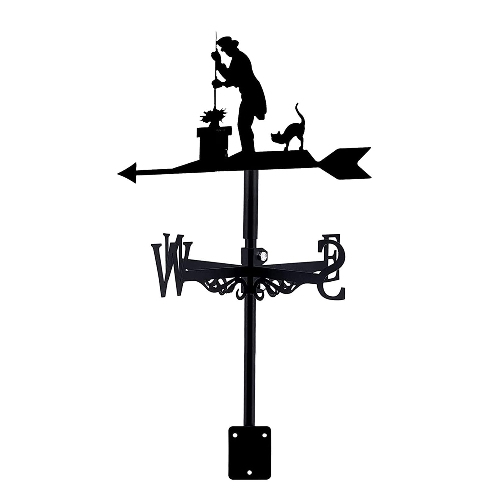 Veleta de constructor para montaje en techo, veleta de metal, estaca de jardín, indicador de dirección del viento para escena de granero, estaca de patio, suministros de decoración para el hogar y e