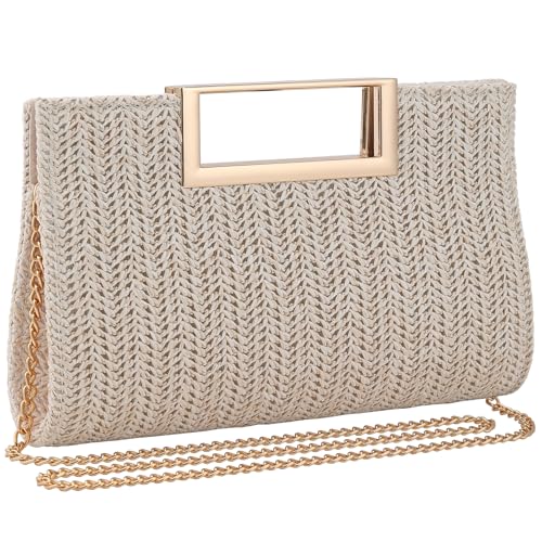 Bolso de mano tejido de rafia para mujer miniatura 6