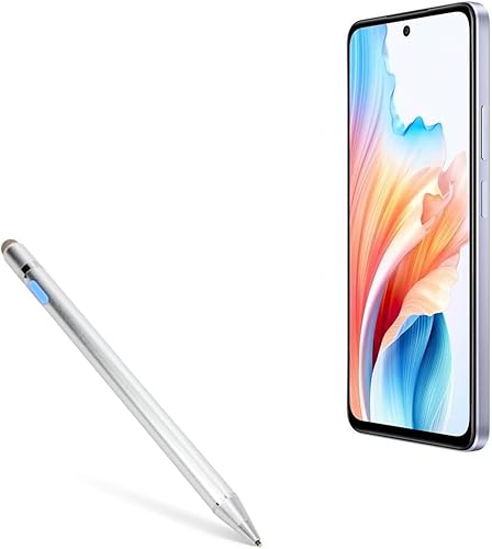 BoxWave AccuPoint Active Stylus Stylus - Lápiz óptico electrónico con punta ultrafina, color plateado metálico