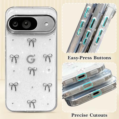 Idée cadeau coque Google Pixel 10 Pro design nœud mignon et brillant