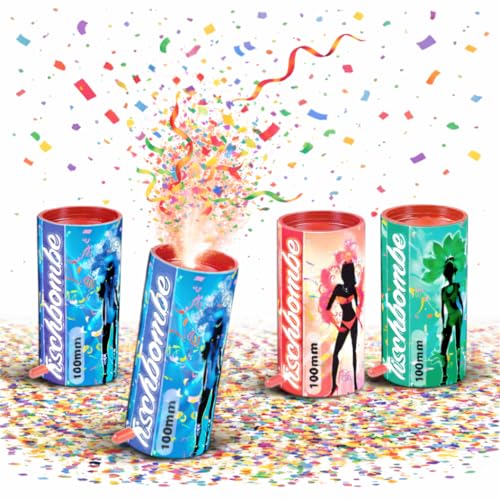 TK Gruppe Timo Klingler 4er Party Tischbomben Partypopper Tischfeuerwerk für Partys & Feuerwerk Silvester Kat. F1 für Jugendlichen & Kinder Jugendfeuerwerk 2026 (4X Tischbombe)