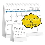 Small Desk Calendar 2023-(8X 6''and 4.5x3'',18-Months)Desk Calendar 2023-2024 From Jan.2023 to Jun.2