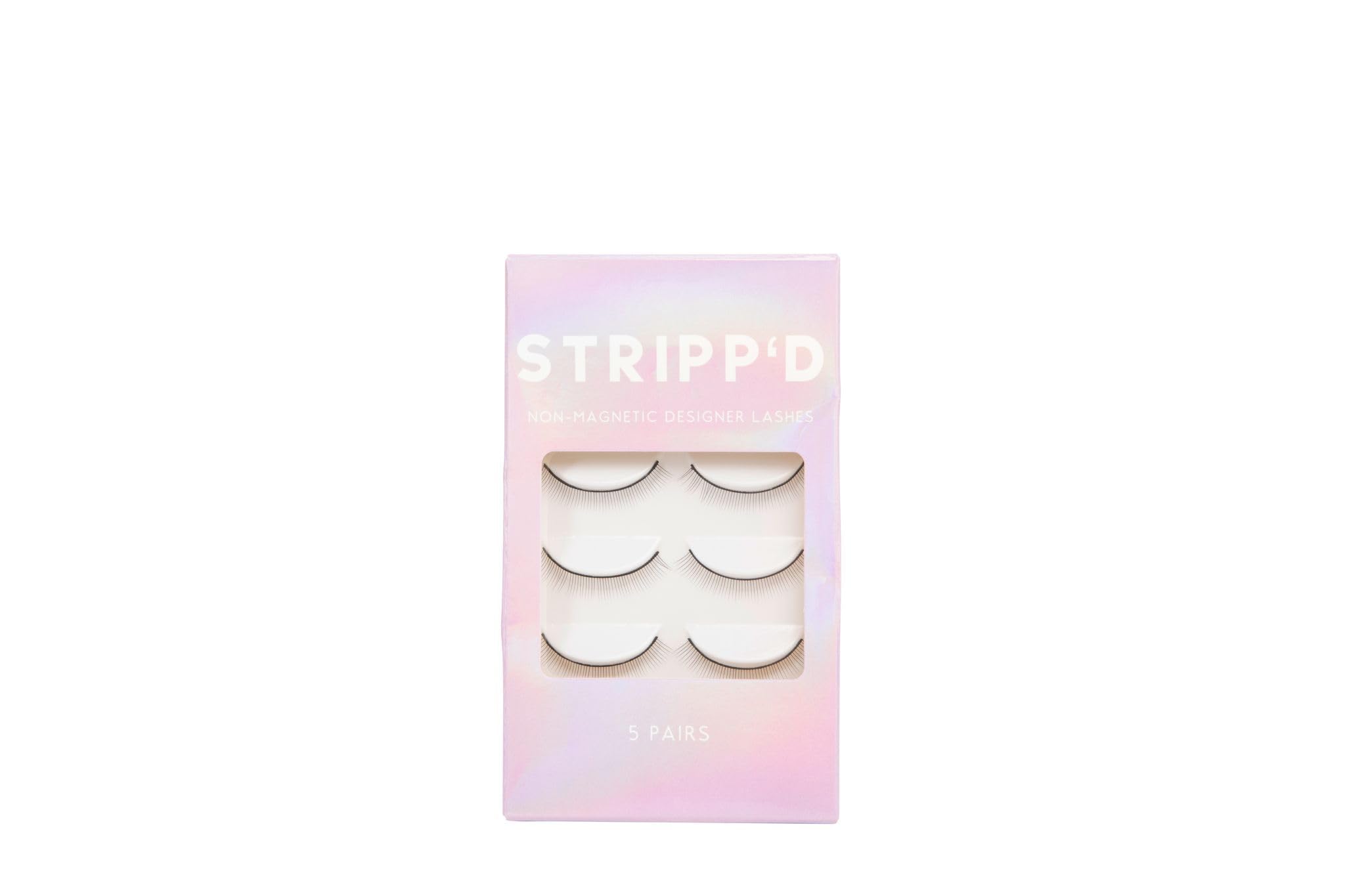 Stripp'd Wispy Faux Mink Lashes by SoCal Beauty – 5 Pairs Reusable Eyelash Strips, Soft Lightweight False Eyelashes for Lash Artists, Customizable Eye
