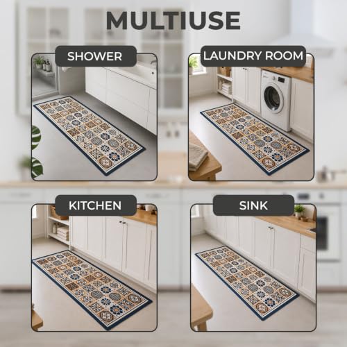 Image of MAXOSHINE Kitchen Mats for Floor Anti Slip Waterproof Feet Comfort Kitchen Runner Floor Mat Standing Desk Mat Floor Mats for Kitchen (120 * 40cm, 60 * 40cm) Set of 2