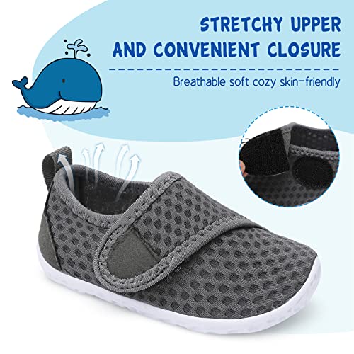 Image of LeIsfIt Toddler Water Shoes Boys Girls Barefoot Aqua Socks Kids Breathable Quick-Dry Swim Shoes for Beach Pool Surf