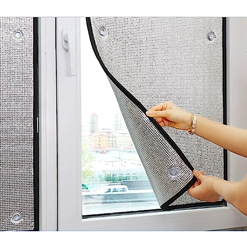 Double Aluminium Bubble Insulation Film, Blackout Window Film, Reflective Privacy Film for Glass Windows, Anti-Glare Heat Control Window Tint Film, Sun Blocker,WxH-70x130cm/28 * 51in