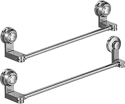 Toalheiro Extensível Com Ventosa, 2 Peças, Escalável De 50 A 100cm, Instalação Sem Furo, Ideal Para Apartamento, Suporte De Toalhas E Chinelo, Organizador Giratório Para Banheiro
