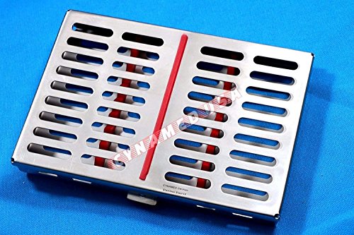 German Stainless 1 Dental Sterilization Cassette Rack Tray Box for 10 Surgical Instruments