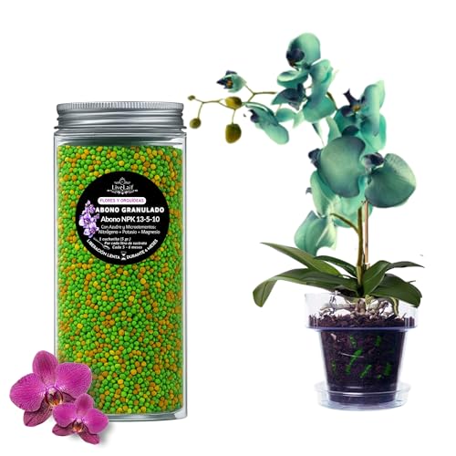 LiveLaif®- 300 gr Abono Orquideas NPK Liberacion Lenta 6 meses | Fertilizante Orquideas Crecimiento, Floracion y Salud Floral | Abono plantas | Fertilizante plantas | Bote con tapa (300 gr)