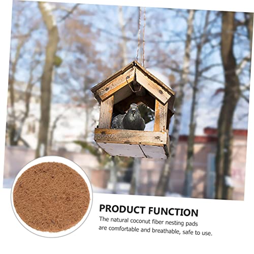 Image of Angoily 12 Pcs Pigeon Nest with Brown Cushion Bird Nesting Chicken Bedding Nesting Pads for Pigeons Pigeon Supplies Thicken Pigeon Parrot Breeding Nest Pigeon Coop Natural Coir Pigeon Cage